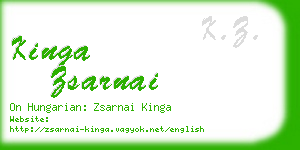 kinga zsarnai business card